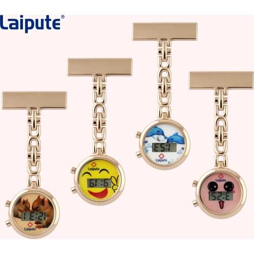 Digital nurse watch custom logo name Pin Brooch Fob Nurse Watch