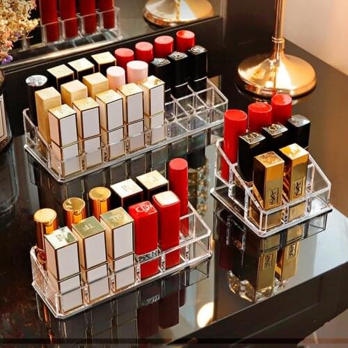 Acrylic Lip Gloss Holder Lipstick Box Display Stand Sundry Storage Box Cosmetic Makeup Organizer Holder