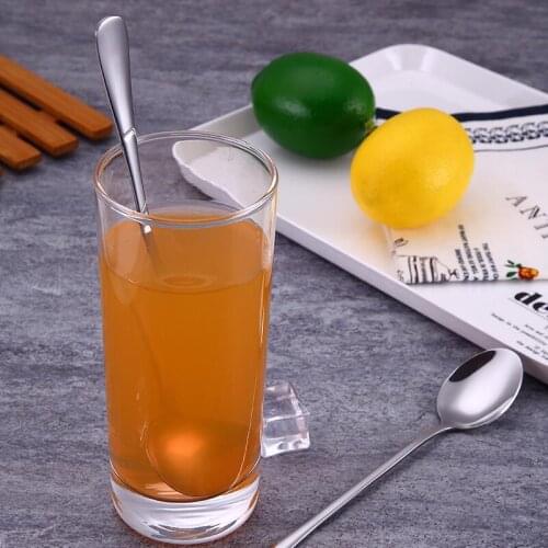 Home Stainless Steel Bar Tool Long Handle Spoon Coffee Latte Ice Cream Soda Sundae Cocktail Scoop LX4989