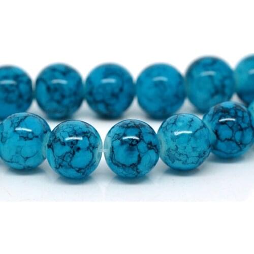 DoreenBeads 158pcs Dark Blue Round Glass Loose Beads 10mm (B13430), yiwu