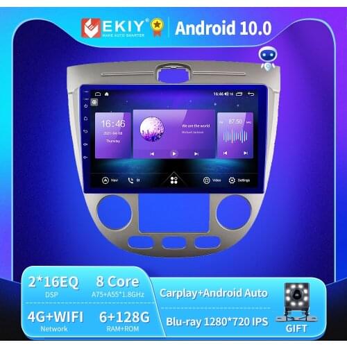 EKIY 6+128G Autoradio Android 10 For CHEVROLET OPTRA BUICK EXCELLE HRV 2003-2008 Car Radio Multimedia Blu-ray IPS QLED GPS 2din