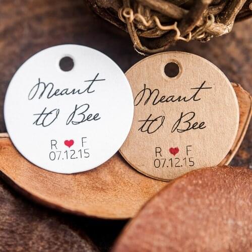 Y3-200 pcs 3.5cm round kraft/white paper label Label customization product label honey favor tags personalized tag gift tags