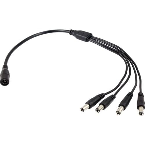 1-to-4 Cable For AHD Camera with Power Adapter can Support 4 AHD Cameras for Surveillance DVR System