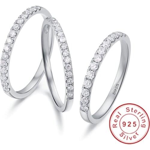 Vecalon Eternity Promise Ring Real 925 sterling silver Bijou Pave AAAAA Cz Engagement Wedding band rings for women Jewelry Gift