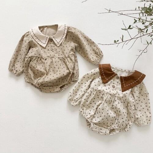 Newborn Baby Girls Rompers Clothing Floral Print Infant Jumpsuits Cotton Children Roupa De Bebe Girls Baby Clothes