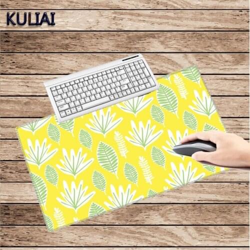 XGZ Yellow Leaf Wallpaper Large Size Rubber Anti-Slip Bottom Mouse Pad Home Office Desktop PC MousePad Bluetooth Keyboard Mat