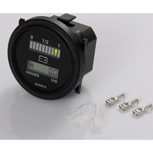 QUARTZ LED Battery Indicator Digital Hour Meter for DC Powered Unit With LED Battery Indicator Guage Gauge 12V 24V 36V 48V 72V f