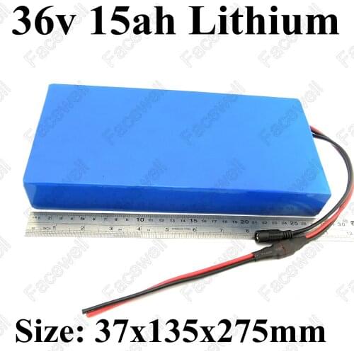 36v 15Ah electric bicycle lithium battery 15Ah li-ion battery pack with BMS for 36v 500w 750w e-bike scooter motor + 2A charger