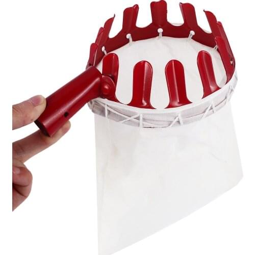 Metal Red Fruit Picker Fruit Catcher Collector Creative Outside Device Without Pole Portable Farm Yard Gardening Hand Tool