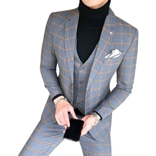 New Style Suit Mens, Slim Fit Korean-style Handsome England Youth Casual Three-piece Set, 3 Piece Suits Men