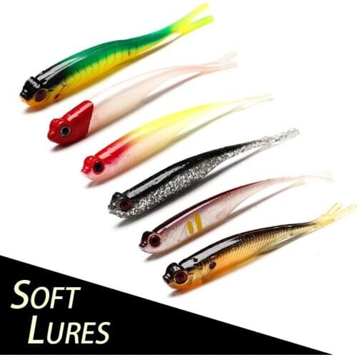 Fluke Bait Soft Lure 100mm 5.5g Each 8pcs for One Package Focked Tail Freshwater Saltwater Fishing Catching Bass Trout