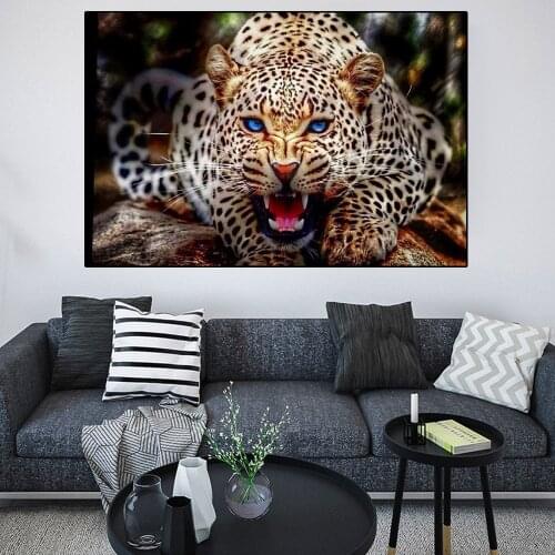 Fierce Animals Canvas Posters and Prints Decor Modern Tiger Lion Leopard Jungle Wildlife Animals Canvas Painting Pictures