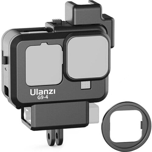Ulanzi G9-4 Plastic Camera Cage For GoPro Hero 9 Black Dual Cold Shoe Housing Case Vlog Expansion Mic Sports Camera Accessories