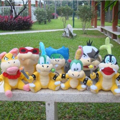 Koopalings Plush Toys Iggy Roy Larry Lemmy Wendy Ludwig Morton Jr. Koopa Super Bros Bowser Son Toy Stuffed Animal Doll
