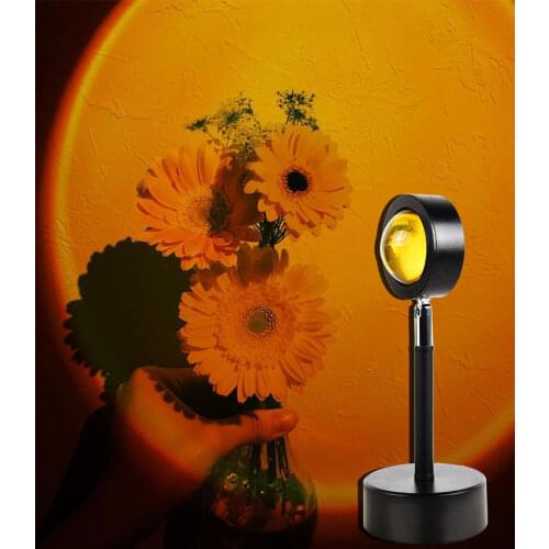 Natural Sunset Projector Rainbow Red Sunlight Atmosphere Night Light Projection Lamps for Home 220V Standing Stylish Wall Lamp
