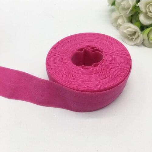 Rose (5yards/lot) 1"(25mm) Multirole Fold Over Elastics Spandex Satin Band DIY Lace Sewing Trim
