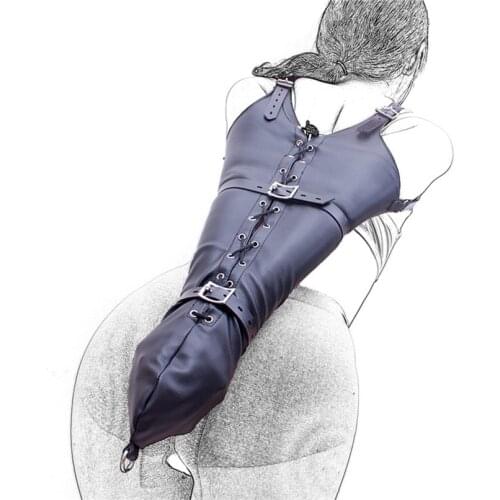 Over Shoulder Arm Binder Bondage Sleeve PU Leather Arm Binder Restraint Arms Behind Back Accessories Adult Costumes Sex Toys