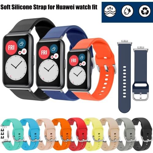 Sports Band Soft Silicone Watchband for Huawei watch fit Replacement Strap