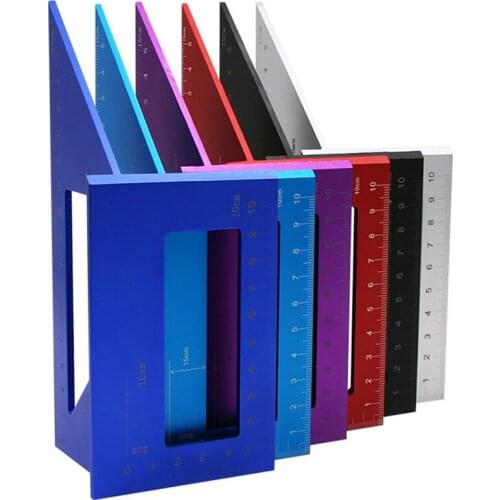 Woodworking T-Shape Marking Gauge Multi-Function Square ruler 45/90 Degree Angle Aluminum Alloy measuring ruler carpenter tools