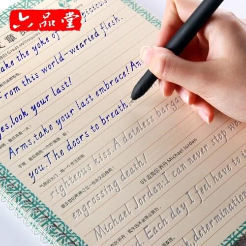 New 3 books/set English copybook + pens handwriting groove training copy English Alphabet words letters auto fades can be reused