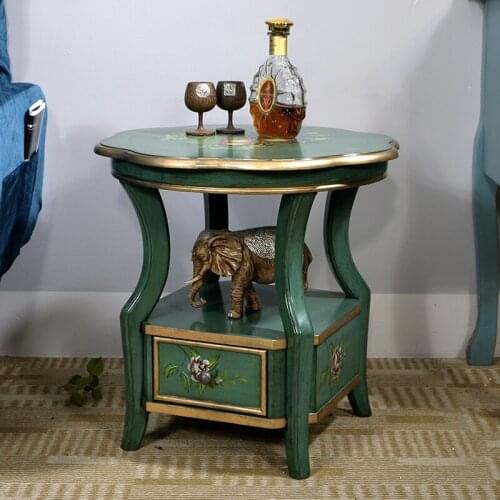Angle of a few creative hand-painted sofa edge sitting room furniture solid wood table store content ark small tea table side