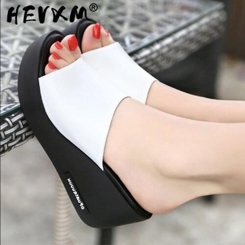 2021 Hot Sale Women shoes Summer Fashion PU leather Leisure shoes women platform wedges Fish Mouth Sandal Thick Bottom Slippers