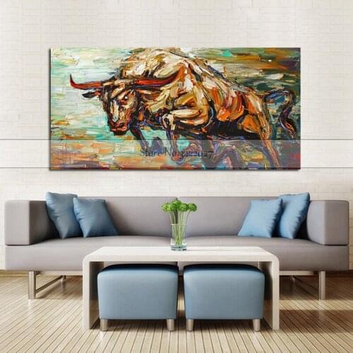 Animal Bullfighting Canvas Painting Nordic Black&White Wall Pictures Modular Paintings For Living Room Home Art Decoration