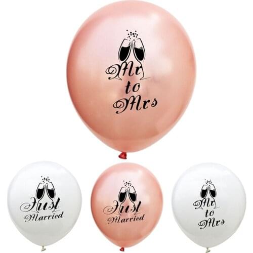 10PCS 12inch Mr Mrs Just Married Latex Balloons for Wedding Decoration Party Balloon Anniversary Valentines Day Decor