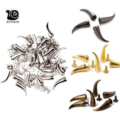 100Pcs Cat Claw Chili-like Spots Cone Zinc Alloy Leathercraft Rivet Studs Spike Screwback Punk Spikes For Belt Collar Clothes
