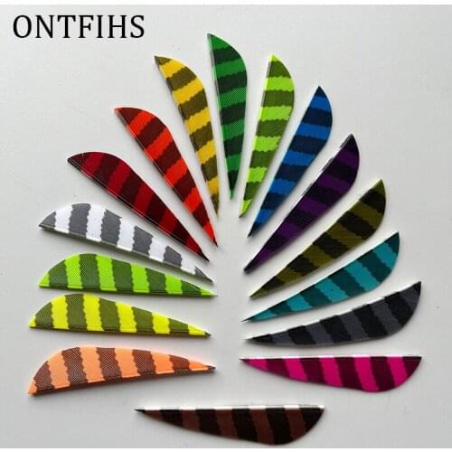100 PCS ONTFIHS New 2.5inch Archery Fletches Feather Striped Parabolic Natural Turkey Feathers Arrow accessories