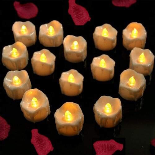 12PCS 6 Hour Candles LED Flameless Votive Tea Lights Candle For Wedding Party Outdoor Indoor LED Home Decoration Battery Operate