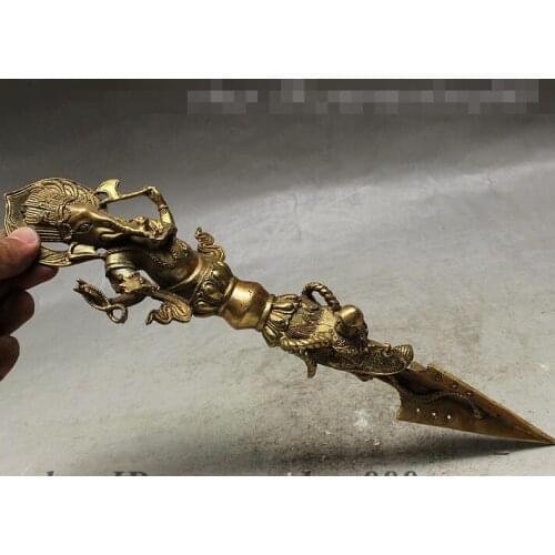 13" Chinese Miao Silver Fu Two Dragon elephant Head Statue screen folding screen