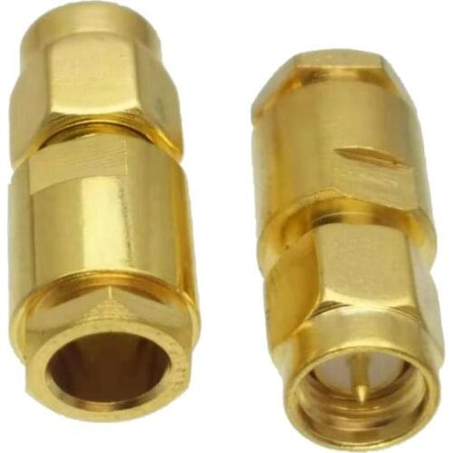 1pce Connector SMA male plug clamp RG58 RG142 LMR195 RG400 cable straight