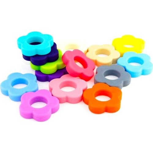 2pcs Silicone Floral Shape Beads For Baby Teether Teething DIY Charming Jewelry Bracelet For BPA Free Food Grade Silicone Beads