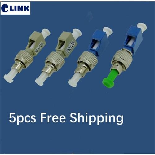 5pcs LC-FC fiber FM hybrid adapter female to male SM MM fiber optic connector ftth coupler free shipping wholesale price ELINK