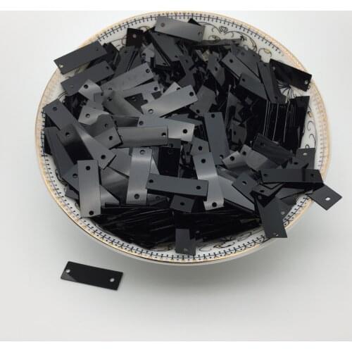 50g 6*19mm Rectangle Sequins Flat Paillettes 2 Side Holes Shoes Bags Garment Accessory Wedding Crafts DIY Flakes Black