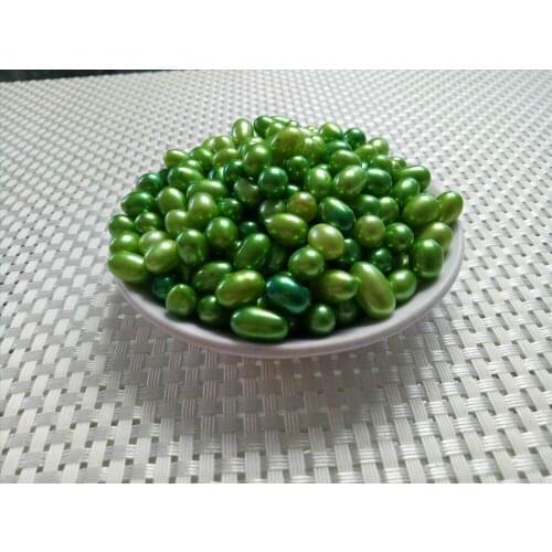 6-7MM Green Rice Pearls DIY Jewelry Material Wholesale Rice Shape Natural Freshwater Pearl Beads For Jewelry Making ABH627