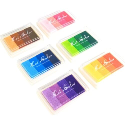 6Pcs/Set 4 Color Gradient Inkpad Fingerprint Stamp Sealing Decoration Scrapbooking Painting Card Making DIY Crafts Seal Ink Pad