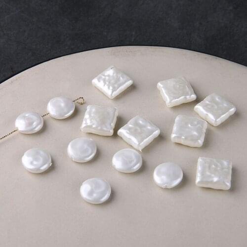 6pcs Retro Baroque resin pearl perforated beads Pearl Earring Female Fashion jewelry earrings necklace bracelet beaded material