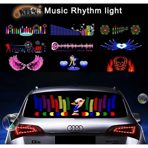 OKEEN Music Car Sticker Equalizer Car styling Neon Light Music Rhythm LED Flash Panel Light Led Decoration Lamp