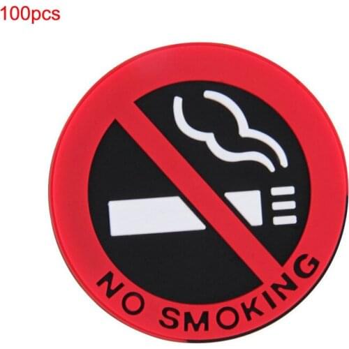 Youwinme No Smoking Car Stickers 100pcs Auto Warning Mark Sign Logo Truck Interior Decal vehicle Decoration