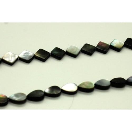 Free Shipping Black Lip Sea Shell Square Shape Loose Beads For Jewelry Making