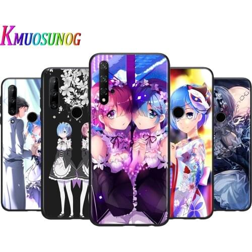 Soft Black Anime Re ZERO Rem For Honor 30 30i 8C 8S 9A 9C 9S 9X 10X Lite 20S 20E 30S V30 V20 Pro Plus Phone Case