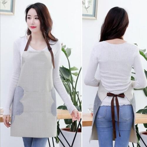 Abrasion Hand Apron Waterproof And Oil-Proof Striped Apron Female Chef Adjustable Baking Accessories Commercial Restaurant