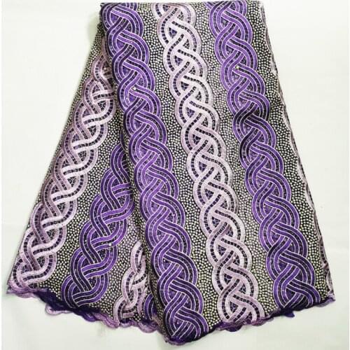 French Tulle African Lace Fabric 2021 High Quality Swiss Embroidery Beaded Nigerian Wedding Gown Materials 2.5 Yards