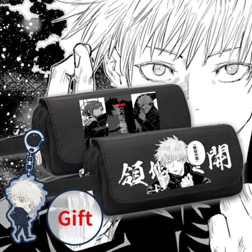 Anime Jujutsu Kaisen Gojo Satoru Cosplay Unisex Stationery Box Fashion Students Pencil Case Capacity Storage Pen Bag Daily Gifts