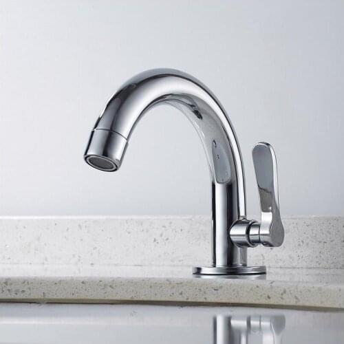 G1/2 Stainless Steel Deck Mounted Sink Basin faucet Bathroom Kitchen electroplating Single Cold Water Tap