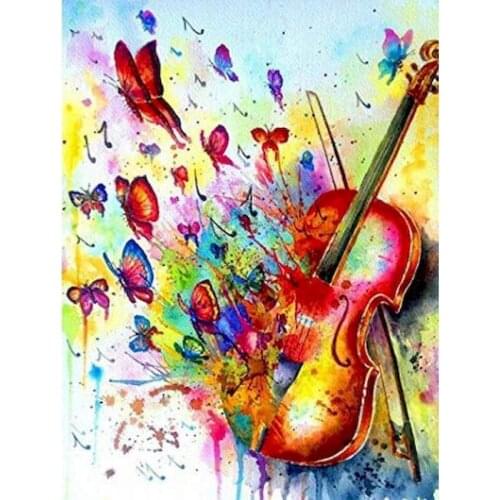 GATYZTORY 5D Diamond Painting violin Square/Round Embroidery Cross Stitch Kit Painting Mosaic DIY Home Decoration Gift