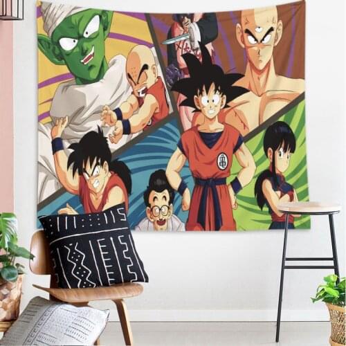 DRAGON BALL Anime Tapestry Wall Decoration Cartoon Goku Super Saiyan Living Room Bedroom Background Cloth Hanging Cloth