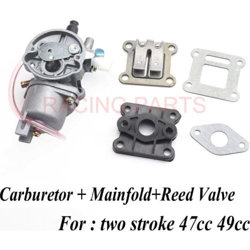 47cc 49cc Carburetor Reed Valve Mainfold Kit for pocket bike Mini ATV/Dirt bike